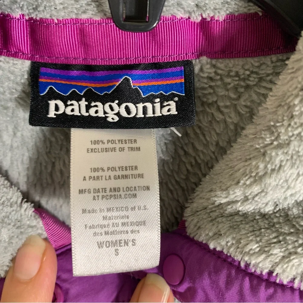 Patagonia Retool Snap Purple and Gray Pullover Women's Fleece Size Small - Picture 3 of 6